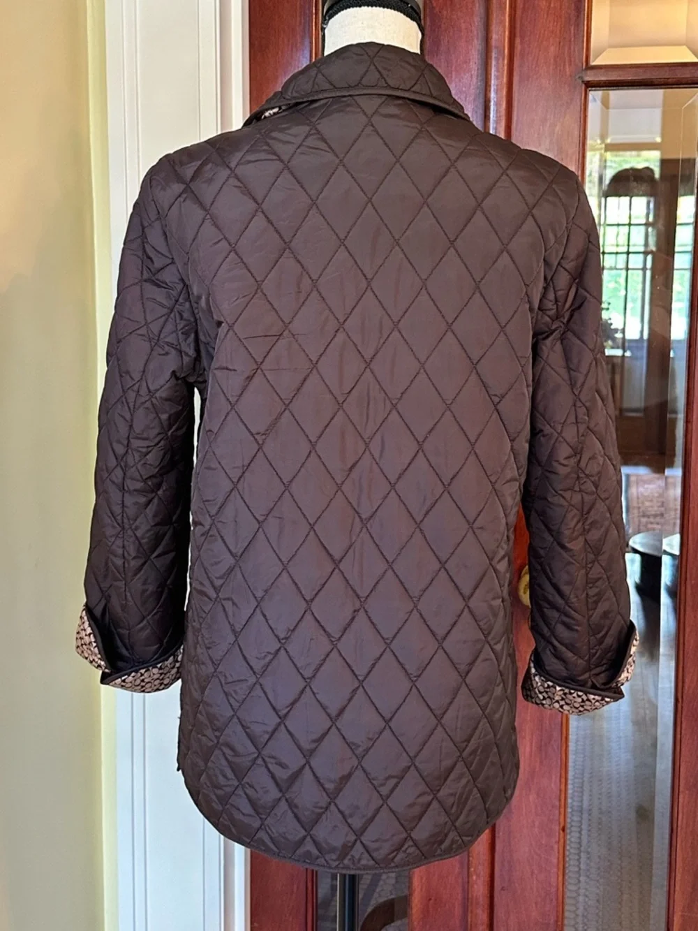 COACH | Dark Brown Quilted Lightweight Barn Jacket, Size M